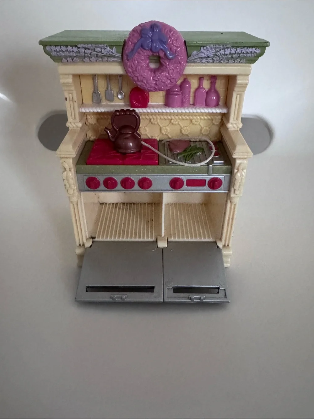 VTG Fisher Price Loving Family Dollhouse Kitchen Unit Sounds Stove Oven Untested